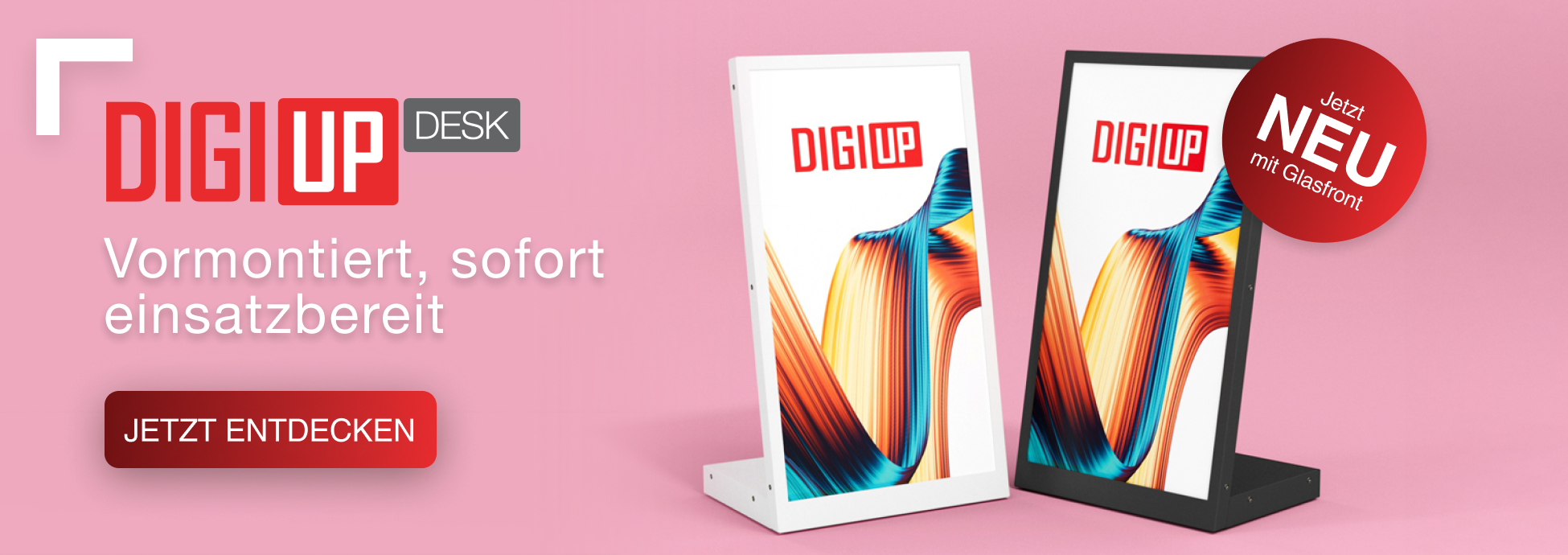 DIGIUP desk inkl. mit Glasschutz.